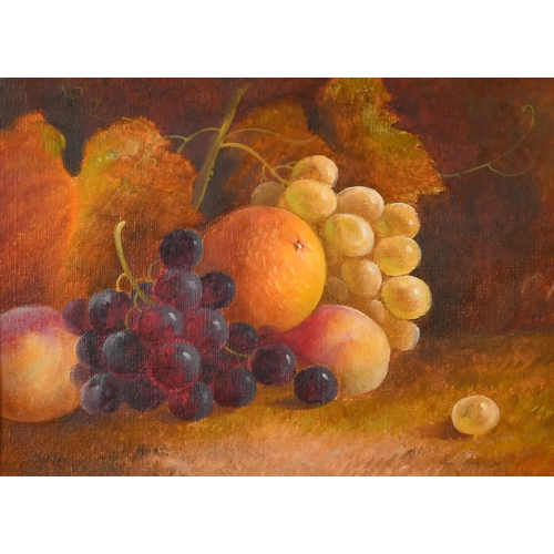 115 - J H Lewis (19th-20th Century) British. Still Life of Fruit, Oil on board, Signed, 6.5