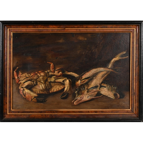 126 - C Keane (19th Century) British. Still Life with a Crab and Fish, Oil on canvas, Signed and dated '85... 