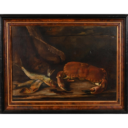 126 - C Keane (19th Century) British. Still Life with a Crab and Fish, Oil on canvas, Signed and dated '85... 