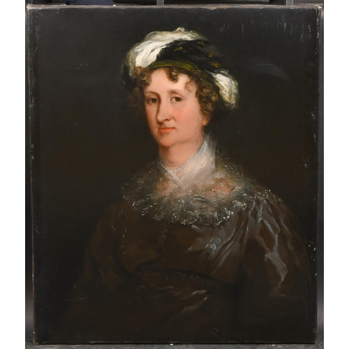 129 - Manner of John Constable (1776-1837) British. Portrait of a Lady, Oil on canvas, Unframed 30