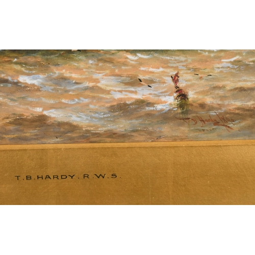 147 - Thomas Bush Hardy (1842-1897) British. Shipping off the Coast, Watercolour, Signed and dated 1890, 8... 