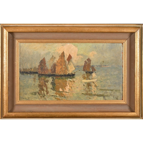 149 - Circle of John Anthony Park (1880-1962) British. Sailing Boats, Oil on board, Bears a signature 'Zie... 