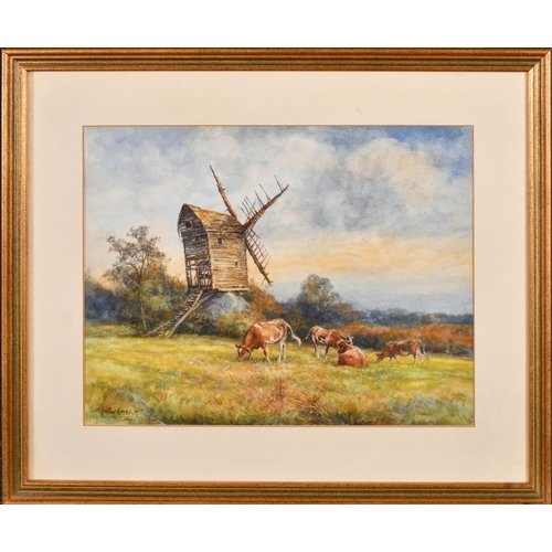 208 - Robert William Arthur Rouse (1867-1951) British. A Harvesting Scene, Watercolour, Signed, 5.5