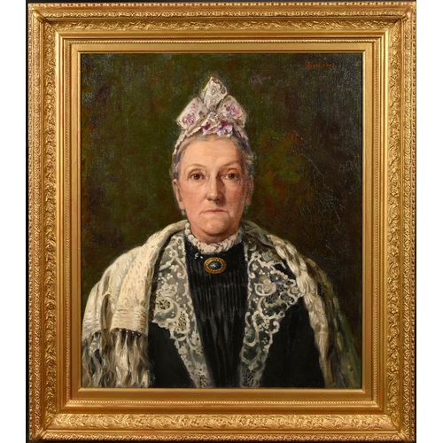 228 - T A West (19th-20th Century) British. Bust Portrait of a Lady, Oil on canvas, Signed and dated 1901,... 