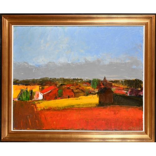 299 - Walter Teunink (1941-    ) Belgian. An Extensive Landscape, Oil on canvas, Signed, 31.5