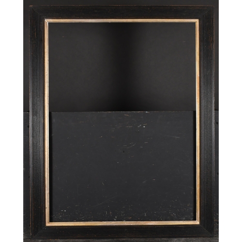 319 - Early 20th Century English School. A Black Painted Ribbed Frame, with a gilt slip, rebate 30.5