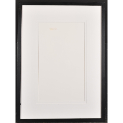 333 - 20th Century English School. A Black Painted Frame, with inset mount and glass, rebate 27.5