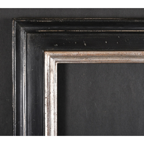 355 - 20th Century English School. A Silver and Black Painted Frame, rebate 20.25