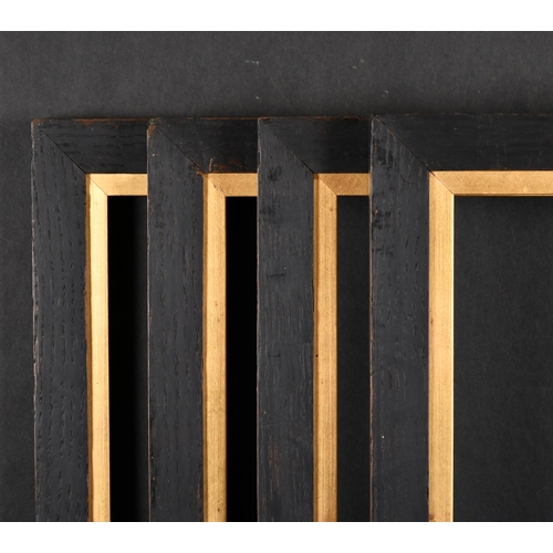 362 - Early 19th Century English School. A Set of Four Black Painted Frames, with gilt slips, rebate 18.5