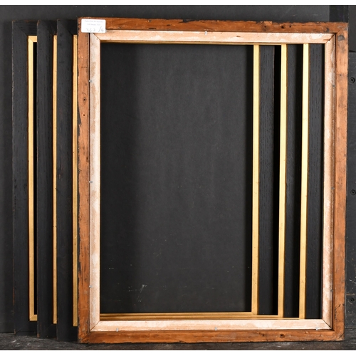 362 - Early 19th Century English School. A Set of Four Black Painted Frames, with gilt slips, rebate 18.5