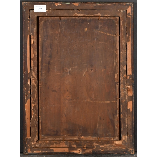 379 - 18th Century English School. A Darkwood Frame, with a carved giltwood slip and inset glass, rebate 1... 