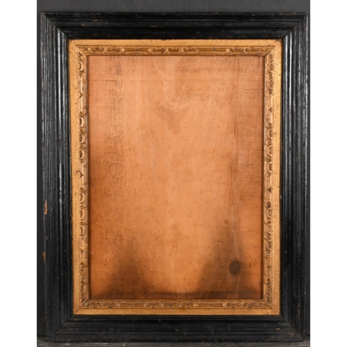 382 - 18th Century English School. A Darkwood Frame, with a carved giltwood slip and inset glass, rebate 1... 