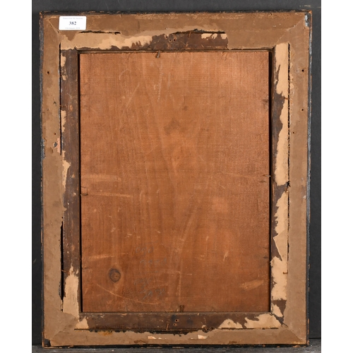 382 - 18th Century English School. A Darkwood Frame, with a carved giltwood slip and inset glass, rebate 1... 