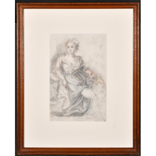 41 - 18th Century Anglo-Flemish School. Diana The Huntress, Pencil and sanguine, 12.75