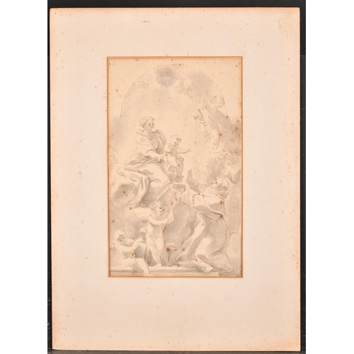 43 - After Giovanni Battista Gaulli (1639-1709) Italian. The Adoration, Ink and wash, Mounted, unframed 1... 