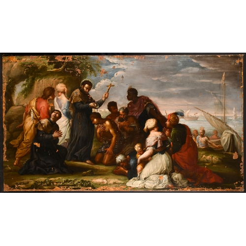 51 - Circle of Jacopo Amigoni (1682-1752) Italian. Blessing of the Pilgrims, Oil on canvas, Unframed, 29.... 