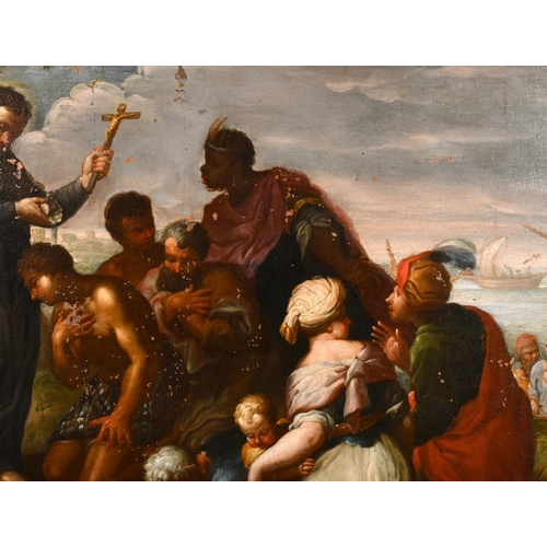 51 - Circle of Jacopo Amigoni (1682-1752) Italian. Blessing of the Pilgrims, Oil on canvas, Unframed, 29.... 