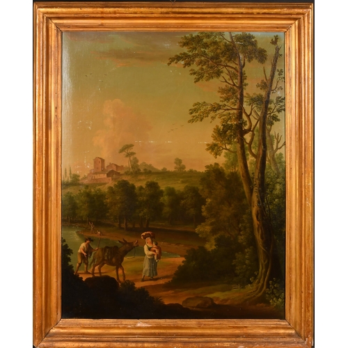 62 - Manner of Claude Lorrain (1600-1682) French. Figures in a Classical Landscape, Oil on canvas, In a f... 