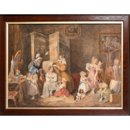 80 - F Tayler (19th Century) British. A Children's Dressing Room, Watercolour, Signed, 20