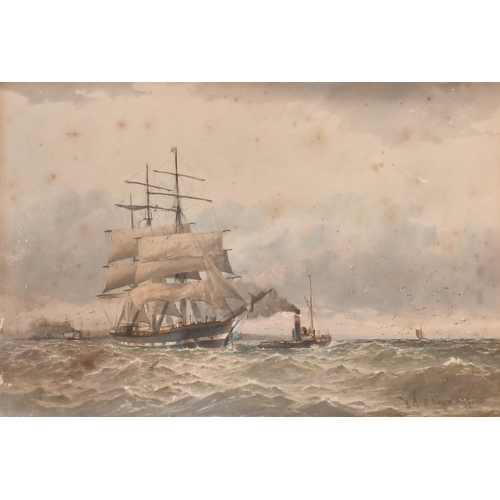 113 - William Thomas Nicholas Boyce (1858-1911) British. A Shipping Scene, Watercolour, Signed and dated 1... 