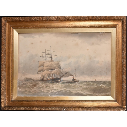 113 - William Thomas Nicholas Boyce (1858-1911) British. A Shipping Scene, Watercolour, Signed and dated 1... 