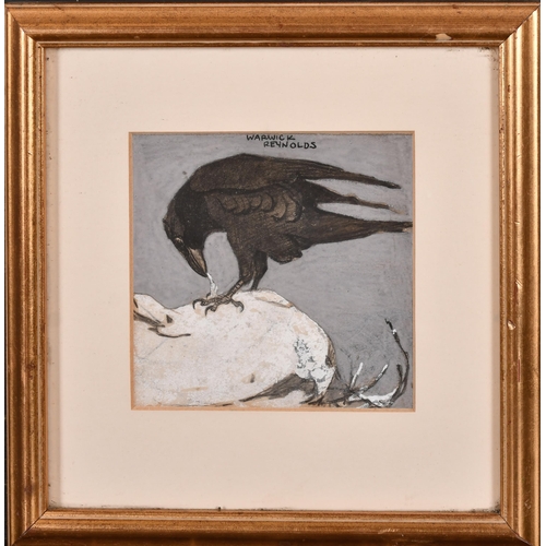 144 - Warwick Reynolds (1880-1926) British.  A Crow, Gouache, Signed, 4” x 4.5” (10.1 x 10.8cm), together ... 