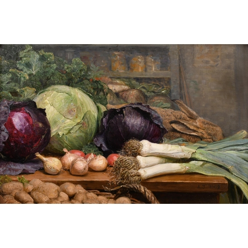 165 - Axel Johansen (1872-1938) Danish. Still Life of Vegetables and Dead Game, Oil on canvas, Signed with... 