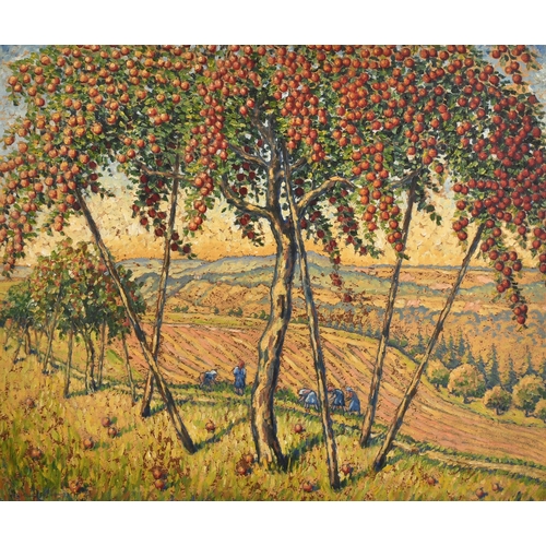 180 - Hermann Fechenbach (1897-1986) German. The Apple Tree, Oil on board, Signed, 20