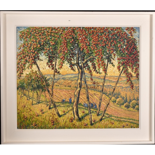 180 - Hermann Fechenbach (1897-1986) German. The Apple Tree, Oil on board, Signed, 20