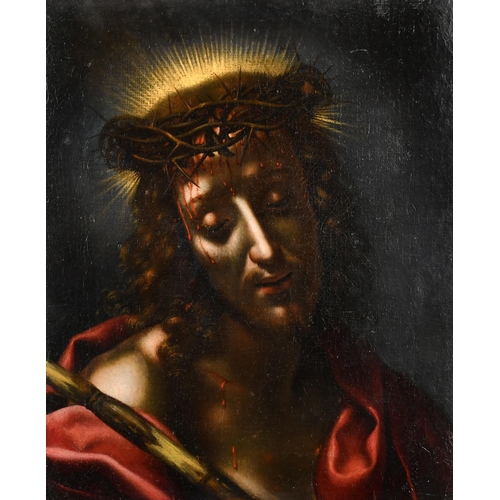 19 - Circle of Carlo Dolci (1616-1686) Italian. Crown of Thorns, Oil on canvas, 11.75