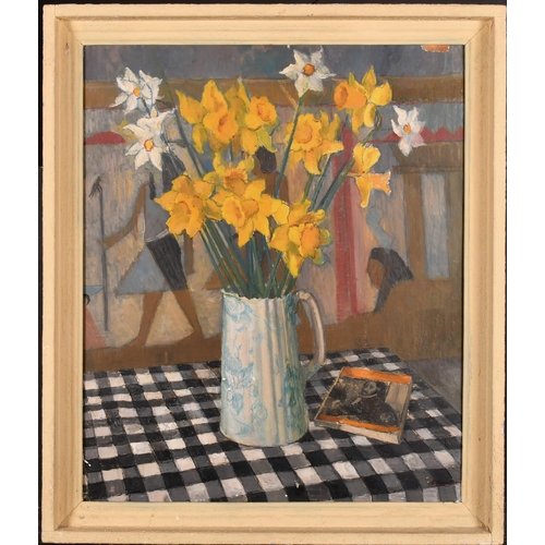 200 - George Gault (1916-2001) British. Still Life of Daffodils in a Jug, Oil on board, Signed and dated '... 