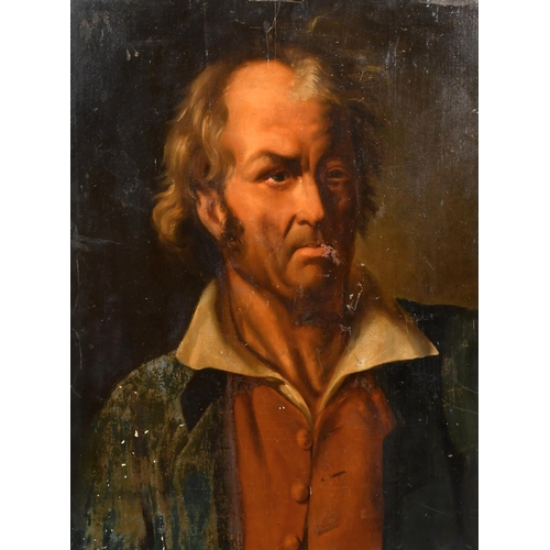 22 - 18th Century European School. Bust Portrait of a Man, Oil on panel, unframed 23.25