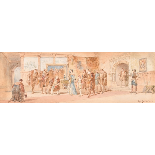 48 - Charles Cattermole (1832-1900) British. A Recital, Watercolour, Signed, 6