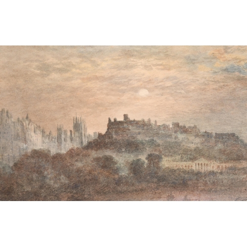 54 - Manner of George Weatherill (1810-1890) British. A Moonlit Townscape, Watercolour, unframed 6.25