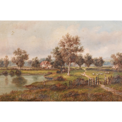 58 - G Thompson (19th-20th Century) British. A Pair of River Landscapes, Oil on canvas, Signed, 16