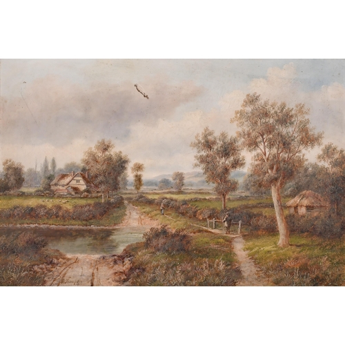 58 - G Thompson (19th-20th Century) British. A Pair of River Landscapes, Oil on canvas, Signed, 16