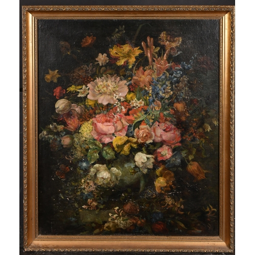 62 - 19th Century English School. Still Life of Flowers in a Vase, Oil on canvas, 27