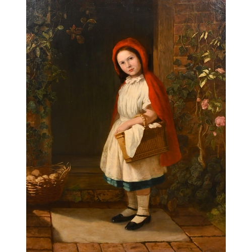 75 - John Talbot Adams (1827-1909) British. 'Little Red Riding Hood', Oil on canvas, Inscribed on the str... 