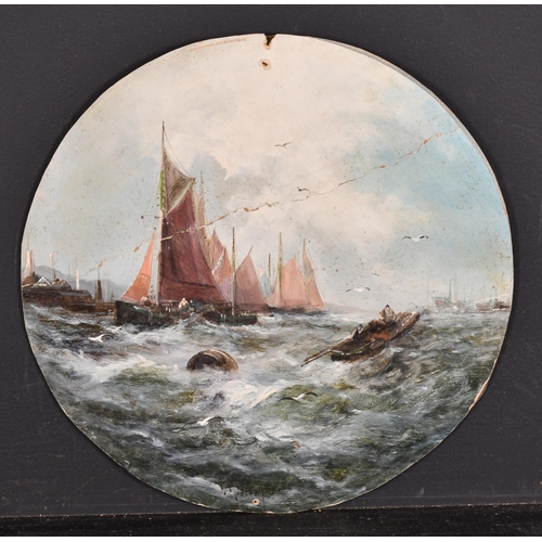 129 - George Knight (1851-1922) British. A Set of Four Shipping Scenes, Oil on board, Each signed, Circula... 