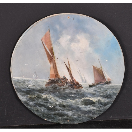 129 - George Knight (1851-1922) British. A Set of Four Shipping Scenes, Oil on board, Each signed, Circula... 