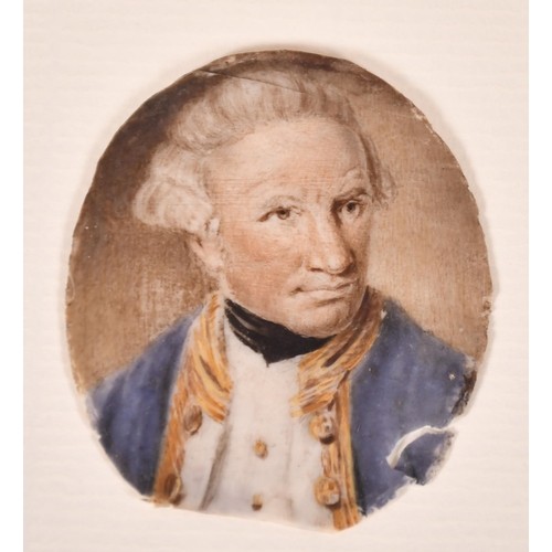 15 - Late 18th Century English School. Portrait of Captain Cook, after Nathaniel Dance, Watercolour on iv... 