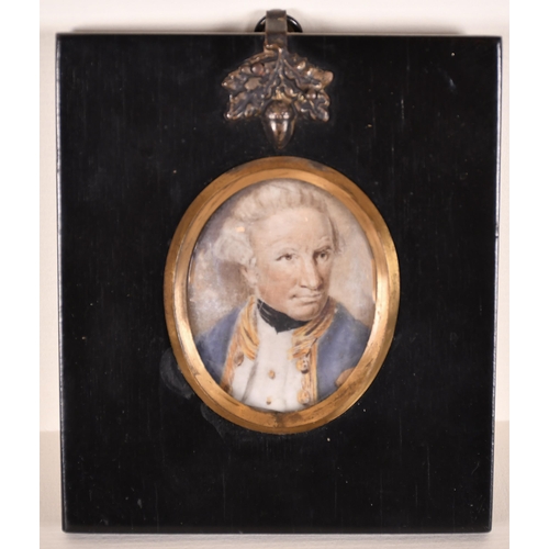 15 - Late 18th Century English School. Portrait of Captain Cook, after Nathaniel Dance, Watercolour on iv... 