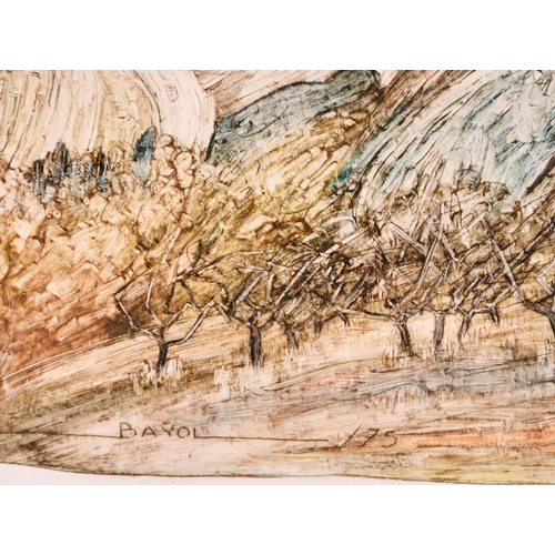 157 - Joseph Bayol (1931-) French. A Set of Mountainous Landscapes, Mixed media, Signed and dated '75 on c... 