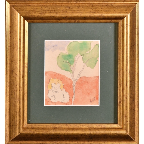 174 - Louis Valtat (1869-1952) French. Figure in a Landscape, Watercolour and pencil, Signed with artist's... 