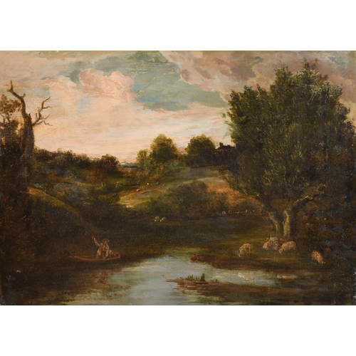 20 - Attributed to George Petrie (1790-1866) British. Figures in a Landscape, Oil on canvas, unframed 15