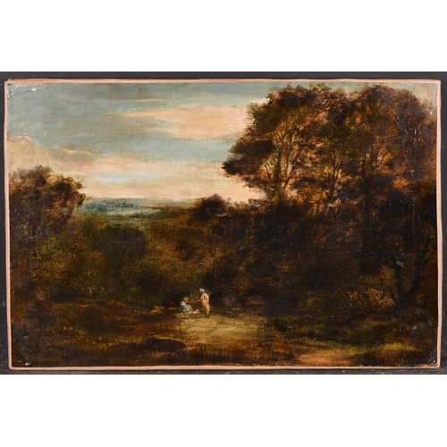 20 - Attributed to George Petrie (1790-1866) British. Figures in a Landscape, Oil on canvas, unframed 15