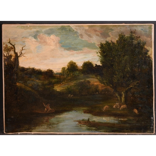 20 - Attributed to George Petrie (1790-1866) British. Figures in a Landscape, Oil on canvas, unframed 15