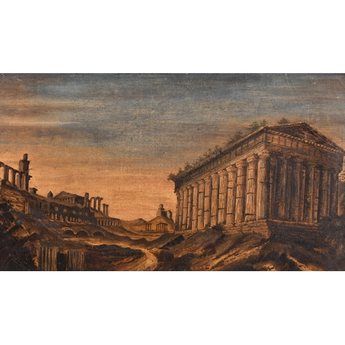 21 - Early 19th Century Italian School. Study of Theseus Temple, Athens, Oil on canvas laid down, 6.5