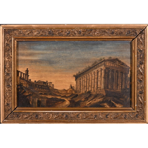 21 - Early 19th Century Italian School. Study of Theseus Temple, Athens, Oil on canvas laid down, 6.5