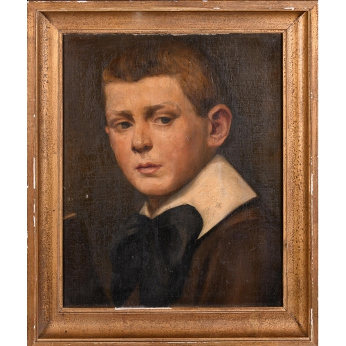 211 - Pharaon-Abdon-Leon de Winter (1849-1924) French. Head of a Boy, Oil on canvas laid down, Inscribed o... 